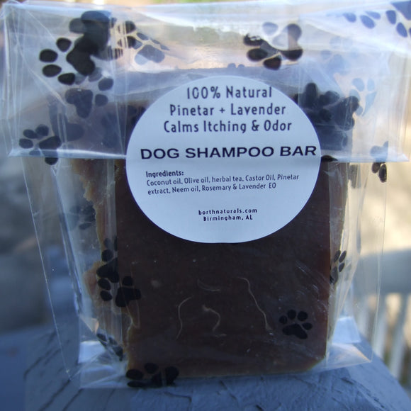 Pinetar dog shampoo bar to calm itching and odor with Neem oil