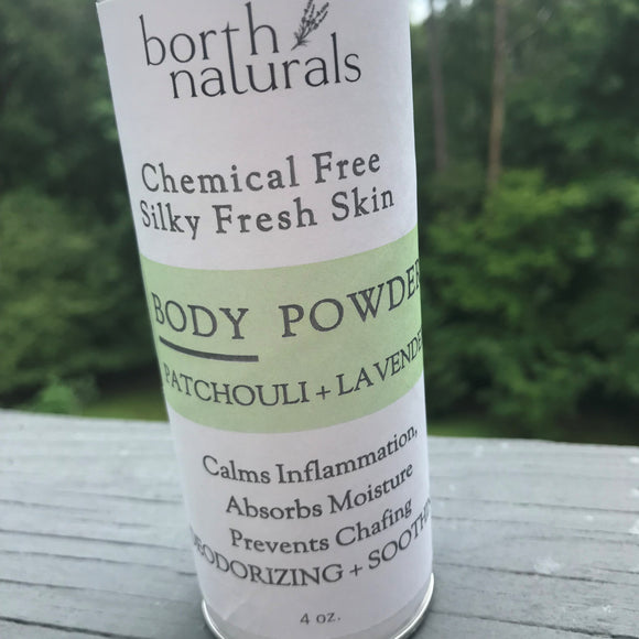 Body Powder - PATCHOULI + LAVENDER Soothing & Refreshing – Borth Naturals