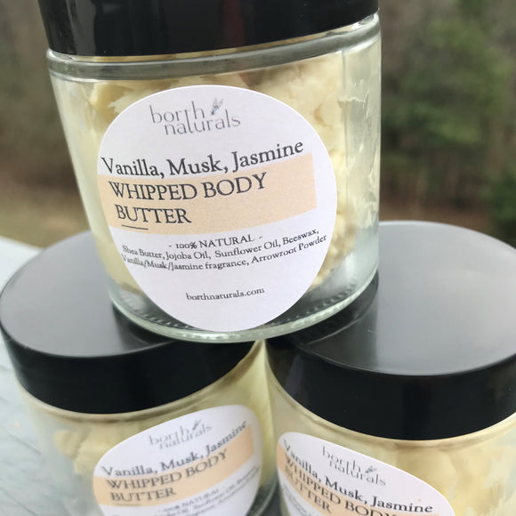 Body Butter (Whipped Shea Butter) - VANILLA, JASMINE, MUSK